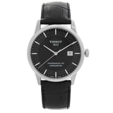 Buy Shop Tissot T Classic Luxury Powermatic 80 Black Dial Black Leather Strap Watch For Men - T086.408.16.051.00 USA Online