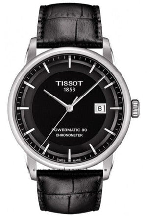 Buy Shop Tissot T Classic Luxury Powermatic 80 Black Dial Black Leather Strap Watch For Men - T086.408.16.051.00 USA Online