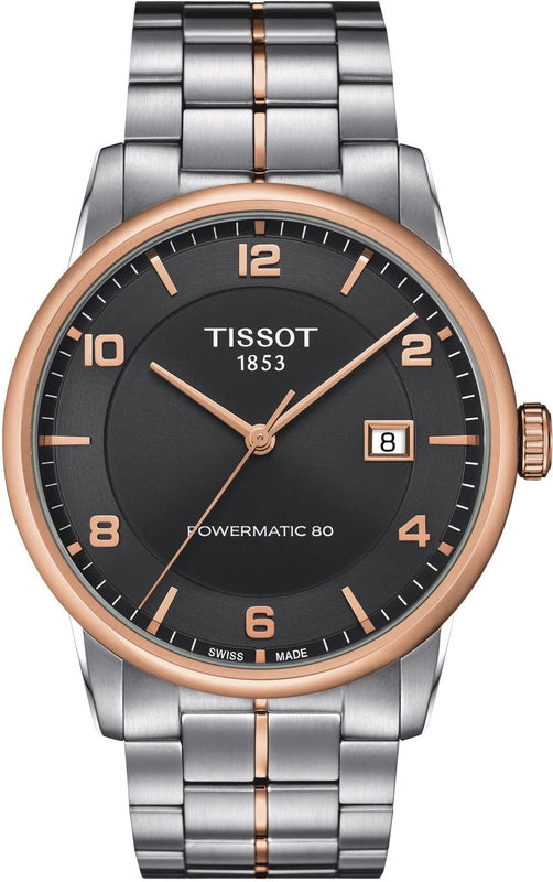 Buy Shop Tissot T Classic Luxury Powermatic 80 Black Dial Silver Steel Strap Watch For Men - T086.407.22.067.00 USA Online