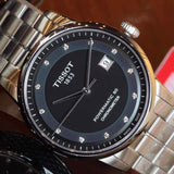 Buy Shop Tissot T Classic Luxury Powermatic 80 Black Dial Silver Steel Strap Watch For Men - T086.408.11.056.00 USA Online