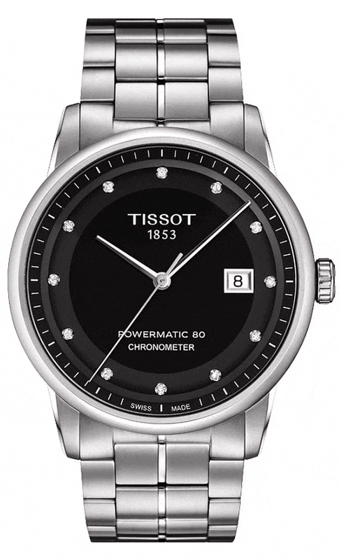 Buy Shop Tissot T Classic Luxury Powermatic 80 Black Dial Silver Steel Strap Watch For Men - T086.408.11.056.00 USA Online