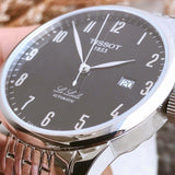 Buy Shop Tissot T Classic Powermatic 80 Black Dial Silver Steel Strap Watch For Men - T41.1.483.52 USA Online