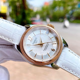 Buy Shop Tissot T-Classic Powermatic 80 Mother of Pearl Silver Dial White Leather Strap Watch For Women - T108.208.26.117.00 USA Online