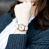 Buy Shop Tissot T-Classic Powermatic 80 Mother of Pearl Silver Dial White Leather Strap Watch For Women - T108.208.26.117.00 USA Online