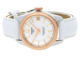Buy Shop Tissot T-Classic Powermatic 80 Mother of Pearl Silver Dial White Leather Strap Watch For Women - T108.208.26.117.00 USA Online