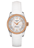 Buy Shop Tissot T-Classic Powermatic 80 Mother of Pearl Silver Dial White Leather Strap Watch For Women - T108.208.26.117.00 USA Online