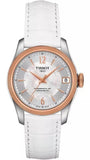 Buy Shop Tissot T-Classic Powermatic 80 Mother of Pearl Silver Dial White Leather Strap Watch For Women - T108.208.26.117.00 USA Online