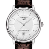 Buy Shop Tissot T-Classic Powermatic 80 Silver Dial Brown Leather Strap Watch For Men - T122.407.16.031.00 USA Online