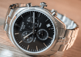 Buy Shop Tissot T Classic PR 100 Chronograph Black Dial Silver Steel Strap Watch for Men - T101.417.11.051.00 USA Online