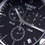 Buy Shop Tissot T Classic PR 100 Chronograph Black Dial Silver Steel Strap Watch for Men - T101.417.11.051.00 USA Online