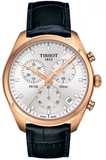 Buy Shop Tissot T Classic PR 100 Chronograph Silver Dial Black Leather Strap Watch for Men - T101.417.36.031.00 USA Online