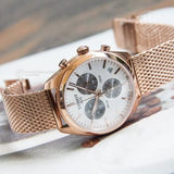 Buy Shop Tissot T Classic PR 100 Chronograph Silver Dial Rose Gold Mesh Bracelet Watch For Men - T101.417.33.031.01 USA Online