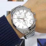 Buy Shop Tissot T Classic PR 100 Chronograph Silver Dial Silver Steel Strap Watch For Men - T101.417.11.031.00 USA Online