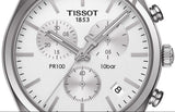 Buy Shop Tissot T Classic PR 100 Chronograph Silver Dial Silver Steel Strap Watch For Men - T101.417.11.031.00 USA Online