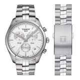 Buy Shop Tissot T Classic PR 100 Chronograph Silver Dial Silver Steel Strap Watch For Men - T101.417.11.031.00 USA Online