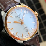 Buy Shop Tissot T Classic PR 100 Quartz White Dial Brown Leather Strap Watch for Men - T101.410.26.031.00 USA Online