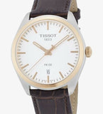 Buy Shop Tissot T Classic PR 100 Quartz White Dial Brown Leather Strap Watch for Men - T101.410.26.031.00 USA Online