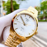 Buy Shop Tissot T Classic PR 100 Quartz White Dial Gold Steel Strap Watch for Men - T101.410.33.031.00 USA Online