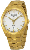 Buy Shop Tissot T Classic PR 100 Quartz White Dial Gold Steel Strap Watch for Men - T101.410.33.031.00 USA Online