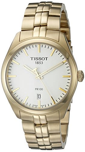 Buy Shop Tissot T Classic PR 100 Quartz White Dial Gold Steel Strap Watch for Men - T101.410.33.031.00 USA Online