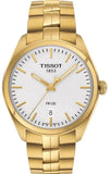 Buy Shop Tissot T Classic PR 100 Quartz White Dial Gold Steel Strap Watch for Men - T101.410.33.031.00 USA Online