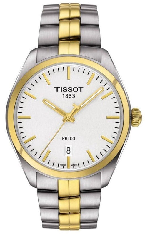 Buy Shop Tissot T Classic PR 100 Sport Chic White Dial Two Tone Steel Strap Watch For Women - T101.210.22.031.00 USA Online