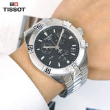 Buy Shop Tissot T Classic PR 100 Sport Chronograph Black Dial Silver Steel Strap Watch for Men - T101.617.11.051.00 USA Online