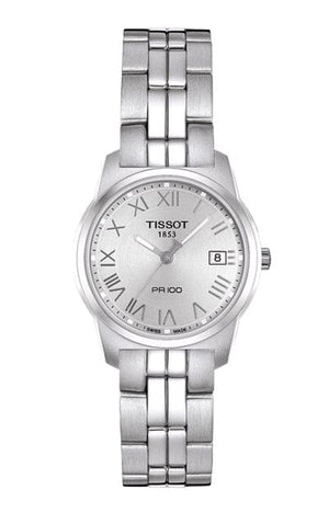 Buy Shop Tissot T Classic PR100 Silver Dial Silver Steel Strap Watch For Women - T049.210.11.033.00 USA Online