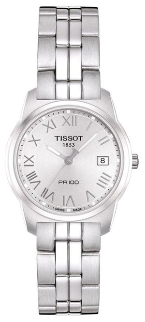 Buy Shop Tissot T Classic PR100 Silver Dial Silver Steel Strap Watch For Women - T049.210.11.033.00 USA Online