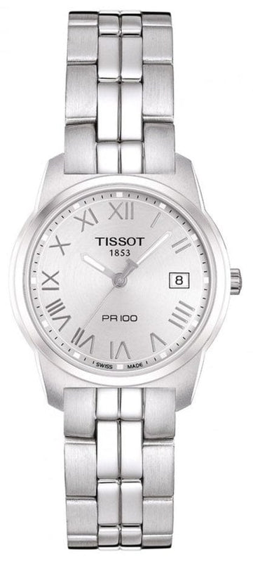 Buy Shop Tissot T Classic PR100 Silver Dial Silver Steel Strap Watch For Women - T049.210.11.033.00 USA Online