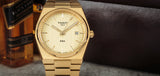 Buy Shop Tissot PRX Champagne Yellow Gold Dial Gold Steel Strap Watch for Men - T137.410.33.021.00 USA Online