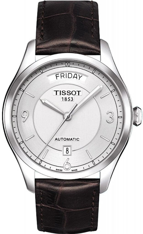 Buy Shop Tissot T Classic T One Automatic Silver Dial Brown Leather Strap Watch For Men - T038.430.16.037.00 USA Online