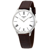 Buy Shop Tissot T Classic Tradition 5.5 Quartz White Dial Brown Leather Strap Watch For Men - T063.409.16.018.00 USA Online
