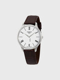 Buy Shop Tissot T Classic Tradition 5.5 Quartz White Dial Brown Leather Strap Watch For Men - T063.409.16.018.00 USA Online