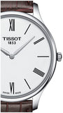 Buy Shop Tissot T Classic Tradition 5.5 Quartz White Dial Brown Leather Strap Watch For Men - T063.409.16.018.00 USA Online
