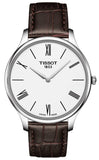 Buy Shop Tissot T Classic Tradition 5.5 Quartz White Dial Brown Leather Strap Watch For Men - T063.409.16.018.00 USA Online