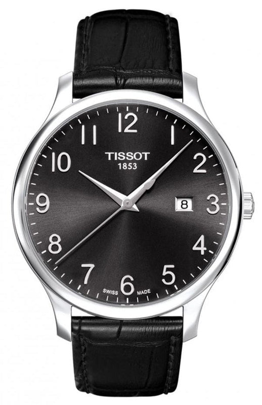 Buy Shop Tissot T Classic Tradition Black Dial Black Leather Strap Watch For Men - T063.610.16.052.00 USA Online