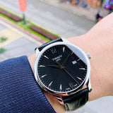 Buy Shop Tissot T Classic Tradition Black Dial Black Leather Strap Watch For Men - T063.610.16.057.00 USA Online