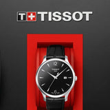 Buy Shop Tissot T Classic Tradition Black Dial Black Leather Strap Watch For Men - T063.610.16.057.00 USA Online