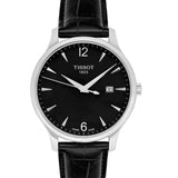 Buy Shop Tissot T Classic Tradition Black Dial Black Leather Strap Watch For Men - T063.610.16.057.00 USA Online