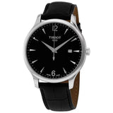 Buy Shop Tissot T Classic Tradition Black Dial Black Leather Strap Watch For Men - T063.610.16.057.00 USA Online