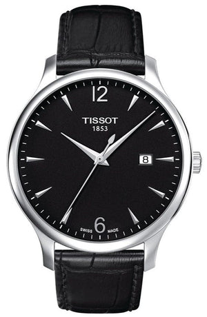 Buy Shop Tissot T Classic Tradition Black Dial Black Leather Strap Watch For Men - T063.610.16.057.00 USA Online