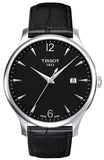 Buy Shop Tissot T Classic Tradition Black Dial Black Leather Strap Watch For Men - T063.610.16.057.00 USA Online