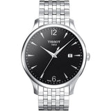 Buy Shop Tissot T Classic Tradition Black Dial Silver Steel Strap Watch For Men - T063.610.11.057.00 USA Online