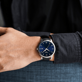 Buy Shop Tissot T Classic Tradition Blue Dial Black Leather Strap Watch For Men - T063.610.16.047.00 USA Online