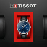 Buy Shop Tissot T Classic Tradition Blue Dial Black Leather Strap Watch For Men - T063.610.16.047.00 USA Online