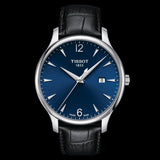 Buy Shop Tissot T Classic Tradition Blue Dial Black Leather Strap Watch For Men - T063.610.16.047.00 USA Online