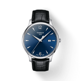 Buy Shop Tissot T Classic Tradition Blue Dial Black Leather Strap Watch For Men - T063.610.16.047.00 USA Online
