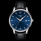 Buy Shop Tissot T Classic Tradition Blue Dial Black Leather Strap Watch For Men - T063.610.16.047.00 USA Online