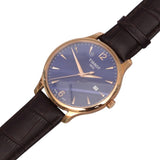 Buy Shop Tissot T Classic Tradition Blue Dial Brown Leather Strap Watch For Men - T063.610.36.047.00 USA Online